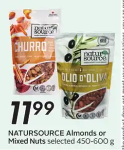 Sobeys NATURSOURCE Almonds or Mixed Nuts offer