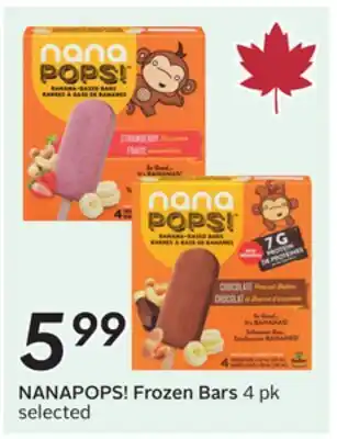 Sobeys NANAPOPS! Frozen Bars offer