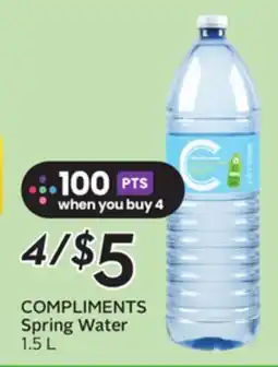Sobeys COMPLIMENTS Spring Water offer