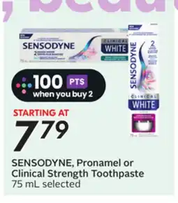 Sobeys SENSODYNE, Pronamel or Clinical Strength Toothpaste offer