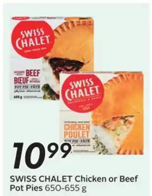 Sobeys SWISS CHALET Chicken or Beef Pot Pies offer