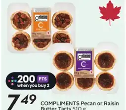 Sobeys COMPLIMENTS Pecan or Raisin Butter Tarts offer