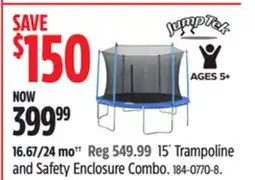 Canadian Tire 15´ Trampoline and Safety Enclosure Combo offer