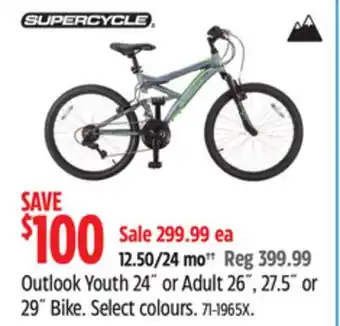 Canadian Tire Outlook Youth 24˝ or Adult 26˝, 27.5˝ or 29˝ Bike offer