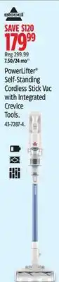 Canadian Tire PowerLifter Self-Standing Cordless Stick Vac with Integrated Crevice Tools offer