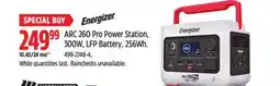 Canadian Tire Energizer ARC 260 Pro Power Station, 300W, LFP Battery, 256Wh offer