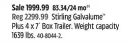 Canadian Tire Stirling Galvalume Plus 4 x 7´ Box Trailer offer