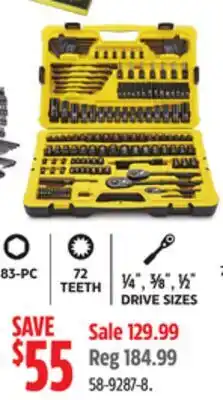 Canadian Tire Stanley Professional Grade Black Chrome Socket Set, 183-pc, SAE/Metric offer