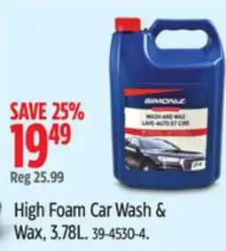 Canadian Tire SIMONIZ High Foam Car Wash & Wax, 3.78L offer