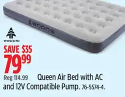 Canadian Tire Woods Queen Air Bed with AC and 12V Compatible Pump offer