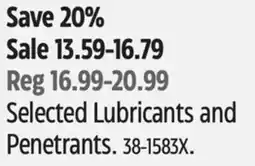 Canadian Tire WD-40 Selected Lubricants and Penetrants offer