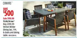 Canadian Tire Canvas Vernon Wicker Dining Set, 7-Pc offer