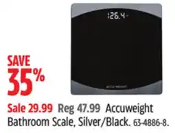 Canadian Tire Accuweight Bathroom Scale, Silver/Black offer