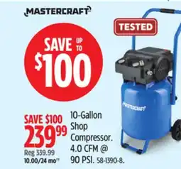 Canadian Tire 10-Gallon Shop Compressor offer