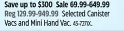 Canadian Tire Miele Selected Canister Vacs and Mini Hand Vac offer