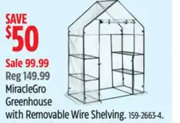 Canadian Tire MiracleGro Greenhouse with Removable Wire Shelving offer
