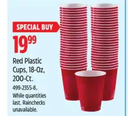 Canadian Tire Red Plastic Cups, 18-Oz, 200-Ct offer