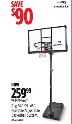 Canadian Tire 48˝ Portable Adjustable Basketball System offer