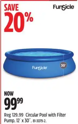 Canadian Tire Circular Pool with Filter Pump. 12´ x 30 offer