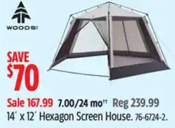 Canadian Tire Woods 14´ x 12´ Hexagon Screen House offer