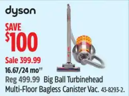 Canadian Tire Dyson Big Ball Turbinehead Multi-Floor Bagless Canister Vac offer