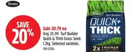 Canadian Tire Scotts Turf Builder Quick & Thick Grass Seed offer