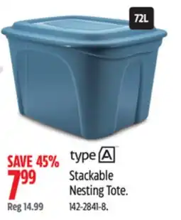 Canadian Tire Stackable Nesting Tote offer