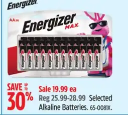 Canadian Tire Energizer Selected Alkaline Batteries offer