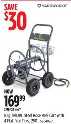 Canadian Tire Yardworks Steel Hose Reel Cart with 4 Flat-Free Tires, 250' offer