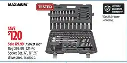 Canadian Tire MAXIMUM 224-Pc Socket Set offer