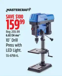 Canadian Tire Mastercraft 10˝ Drill Press with LED Light offer