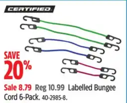 Canadian Tire Certified Labelled Bungee Cord 6-Pack offer
