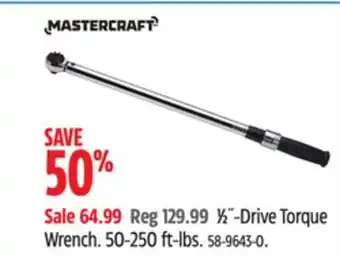 Canadian Tire Mastercraft 1⁄2˝ -Drive Torque Wrench offer