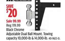 Canadian Tire MotoMaster Black Chrome Adjustable Dual Ball Mount offer