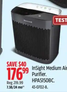 Canadian Tire Honeywell InSight Medium Air Purifier offer