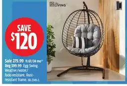 Canadian Tire For Living Egg Swing Weather/water/ fade-resistant offer