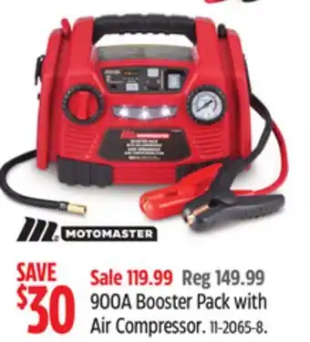 Canadian Tire MotoMaster 900A Booster Pack with Air Compressor offer