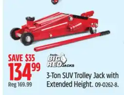 Canadian Tire Big Red 3-Ton SUV Trolley Jack with Extended Height offer