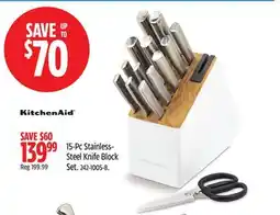 Canadian Tire KitchenAid 15-Pc Stainless- Steel Knife Block Set offer