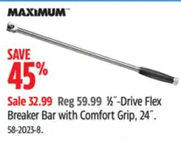 Canadian Tire MAXIMUM 1⁄2˝-Drive Flex Breaker Bar with Comfort Grip, 24˝ offer