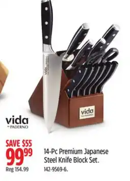 Canadian Tire Vida by Paderno 14-Pc Premium Japanese Steel Knife Block Set offer