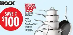 Canadian Tire The Rock 10-Pc Ceramic Zero Non-Stick Cookset offer