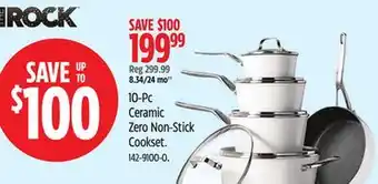 Canadian Tire The Rock 10-Pc Ceramic Zero Non-Stick Cookset offer