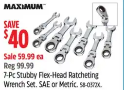 Canadian Tire 7-Pc Stubby Flex-Head Ratcheting Wrench Set offer