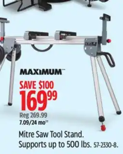 Canadian Tire MAXIMUM Mitre Saw Tool Stand. Supports up to 500 lbs offer