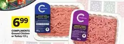 Foodland COMPLIMENTS Ground Chicken or Turkey offer
