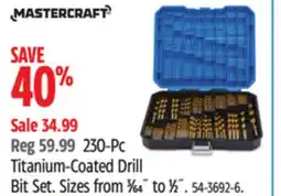 Canadian Tire Mastercraft 230-Pc Titanium-Coated Drill Bit Set offer
