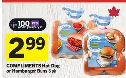 Foodland COMPLIMENTS Hot Dog or Hamburger Buns offer