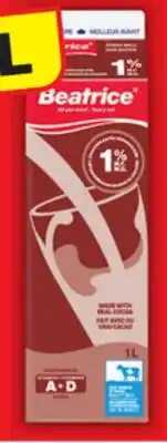 Food Basics BEATRICE CHOCOLATE MILK offer