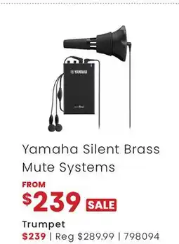 Long & McQuade Yamaha Silent Brass Mute Systems offer